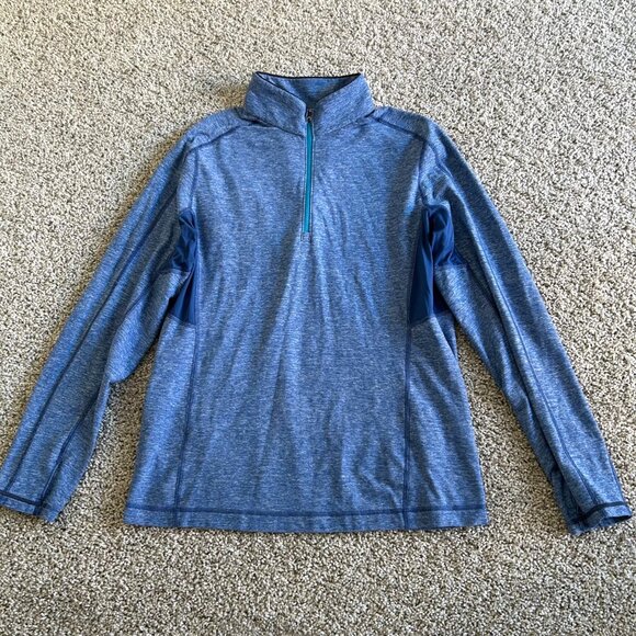 Lululemon Men's Sz Extra Large Blue Long Sleeve 1/4 Zip Pullover Training Shirt - Picture 8 of 8